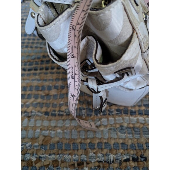 Coach Op Art Peyton Carryall Satchel Bag Tote 14515 Purse Handbag Cream Beige Ja - Picture 7 of 12